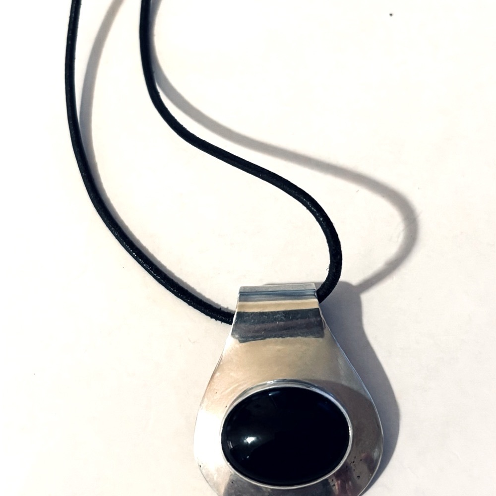 925 Sterling and Onyx Navajo Pendant